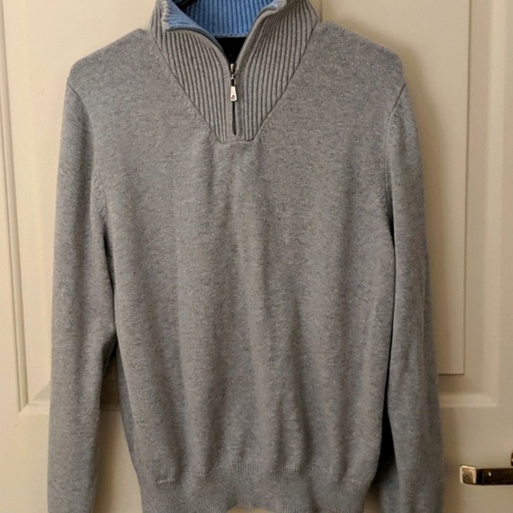 Brooks Brothers Gray Quarter Zip Medium - Picture 1 of 4